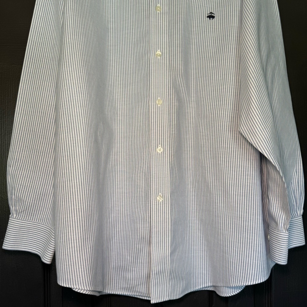 (2) Brooks Brothers Men’s Supima Cotton Oxford Striped Shirts XL - Picture 3 of 11